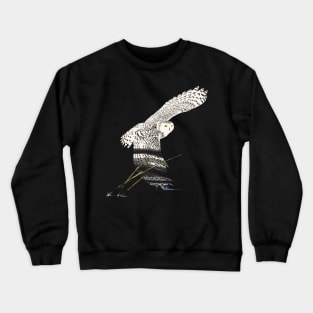 The snowy owl in flight Crewneck Sweatshirt